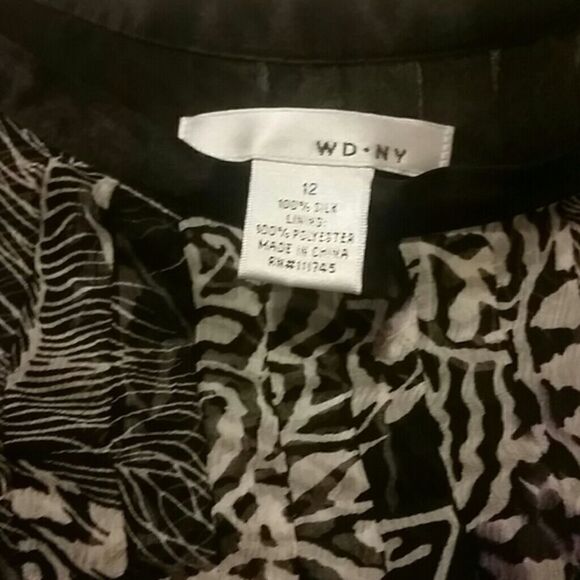 𝅺wd NY SILK REPEAT PLEAT FLOWY LINED SKIRT - Picture 3 of 4